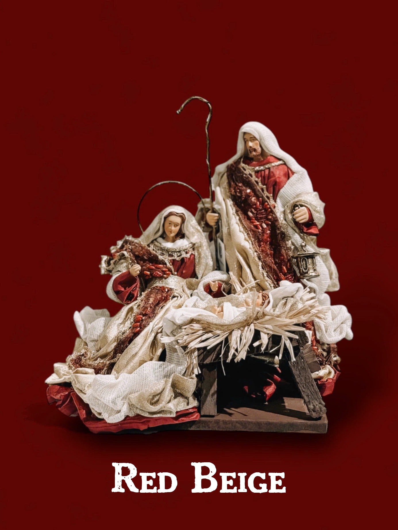 Holy Family Nativity Scene Set, Christmas Nativity Figurines, Mary Joseph Baby Jesus Decor, Gold Holiday Table Display, Religious Gift
